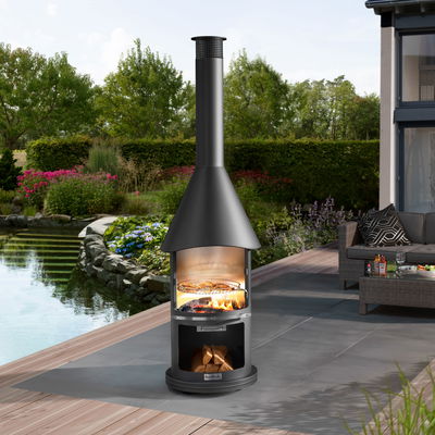 Buschbeck Edelstahlkamin 'Auckland', schwarz, Höhe ca. 230 cm Buschbeck Edelstahlkamin 'Auckland', schwarz, Höhe ca. 230 cm