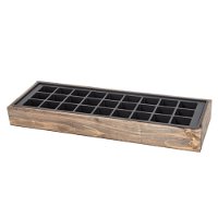 Anzuchtvollholzkiste mit Topfplatte, grau, Holz/Kunststoff