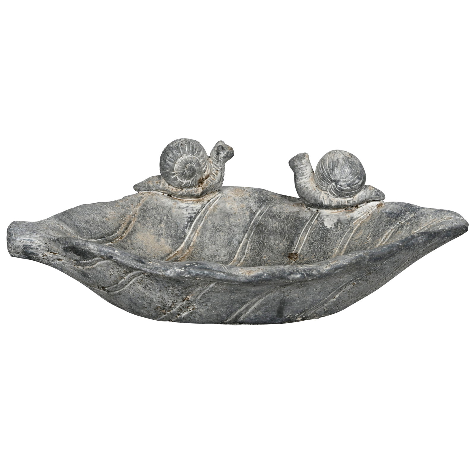 Vogeltränke in Blattform, grau, ca. Ø 30 cm