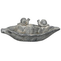 Vogeltränke in Blattform, grau, ca. Ø 30 cm