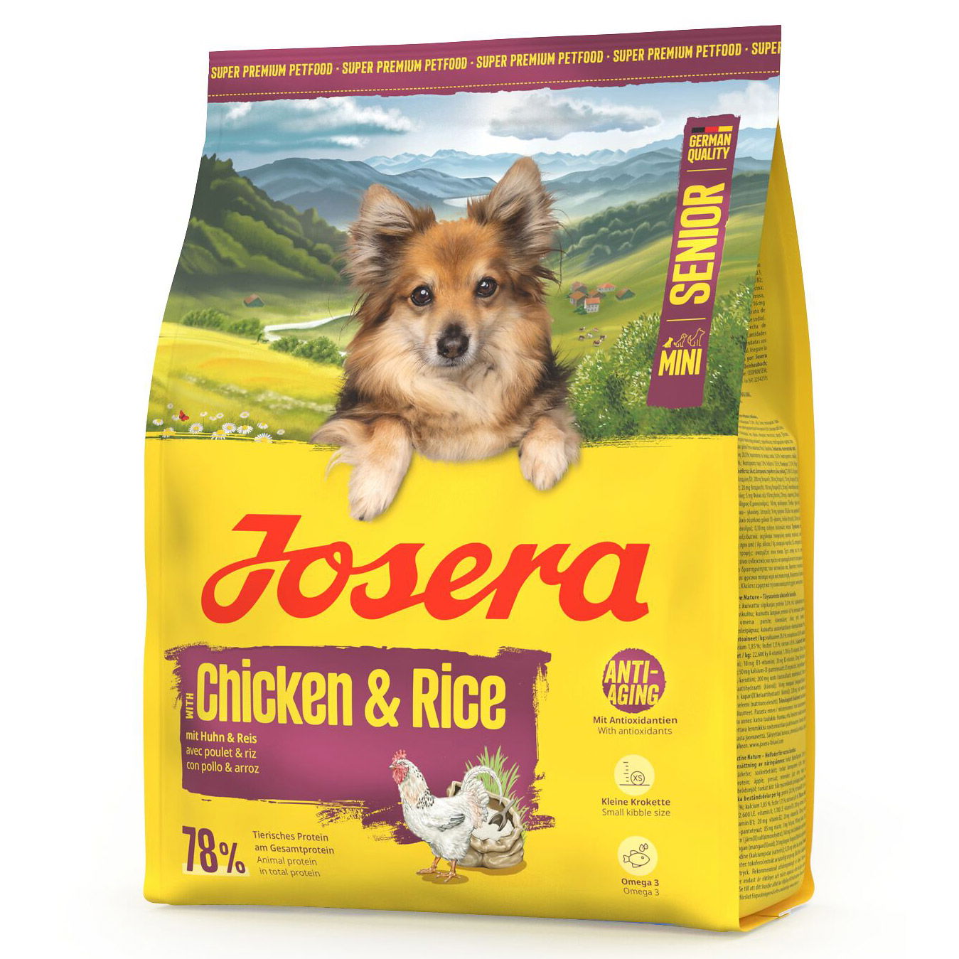 Josera Hundefutter Mini Senior mit Huhn & Reis, 900g Josera Hundefutter Mini Senior mit Huhn & Reis, 900g