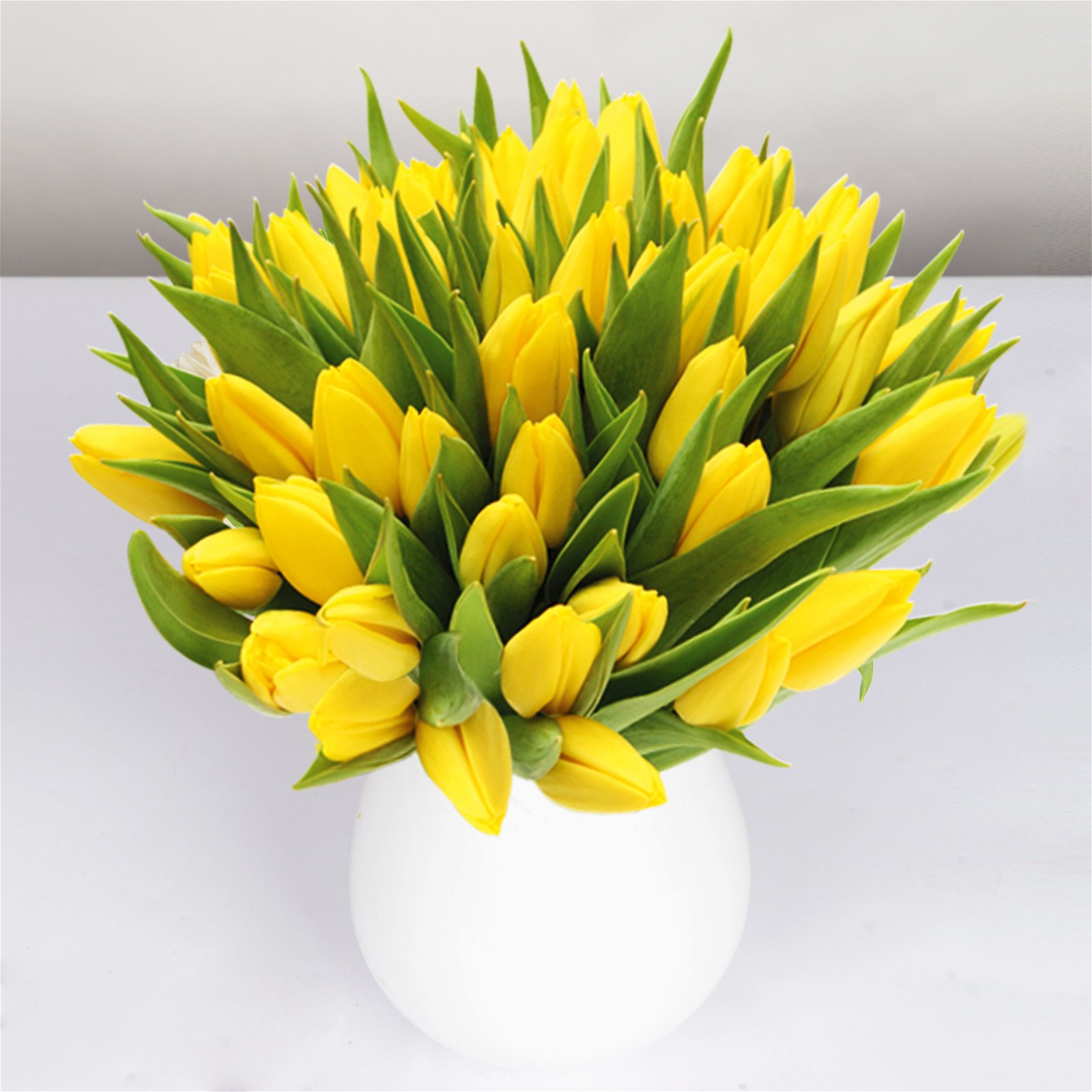 Blumenbund mit Tulpen, 50er-Bund, gelb, inkl. gratis Grußkarte