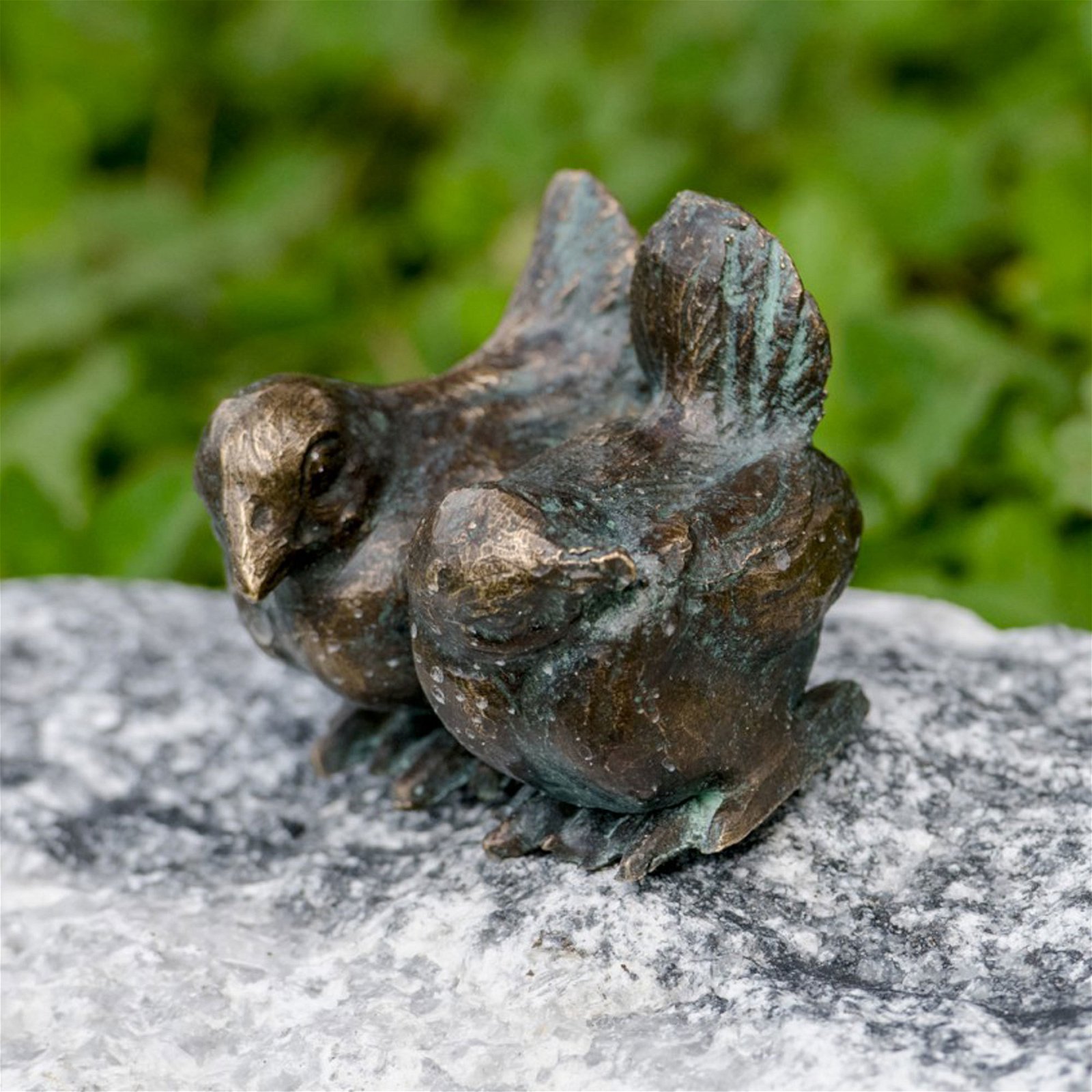 Vogelpaar klein, braun, Bronze, H 4 x 6 cm