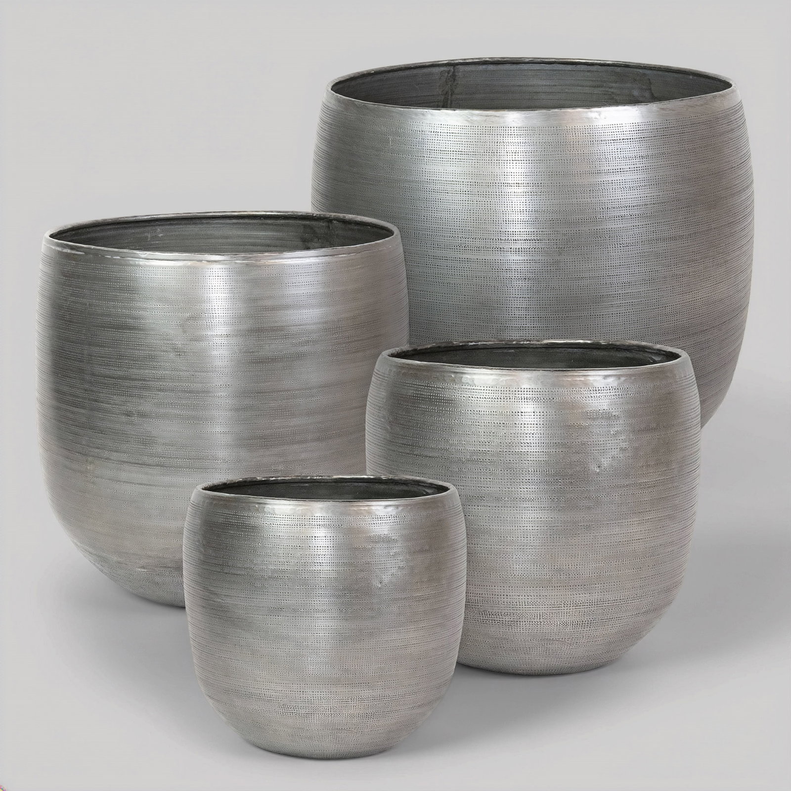 Kölle Pflanzgefäß 'Rowen', silber, 4-teiliges Set