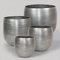 Kölle Pflanzgefäß 'Rowen', silber, 4-teiliges Set