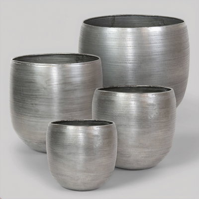 Kölle Pflanzgefäß 'Rowen', silber, 4-teiliges Set
