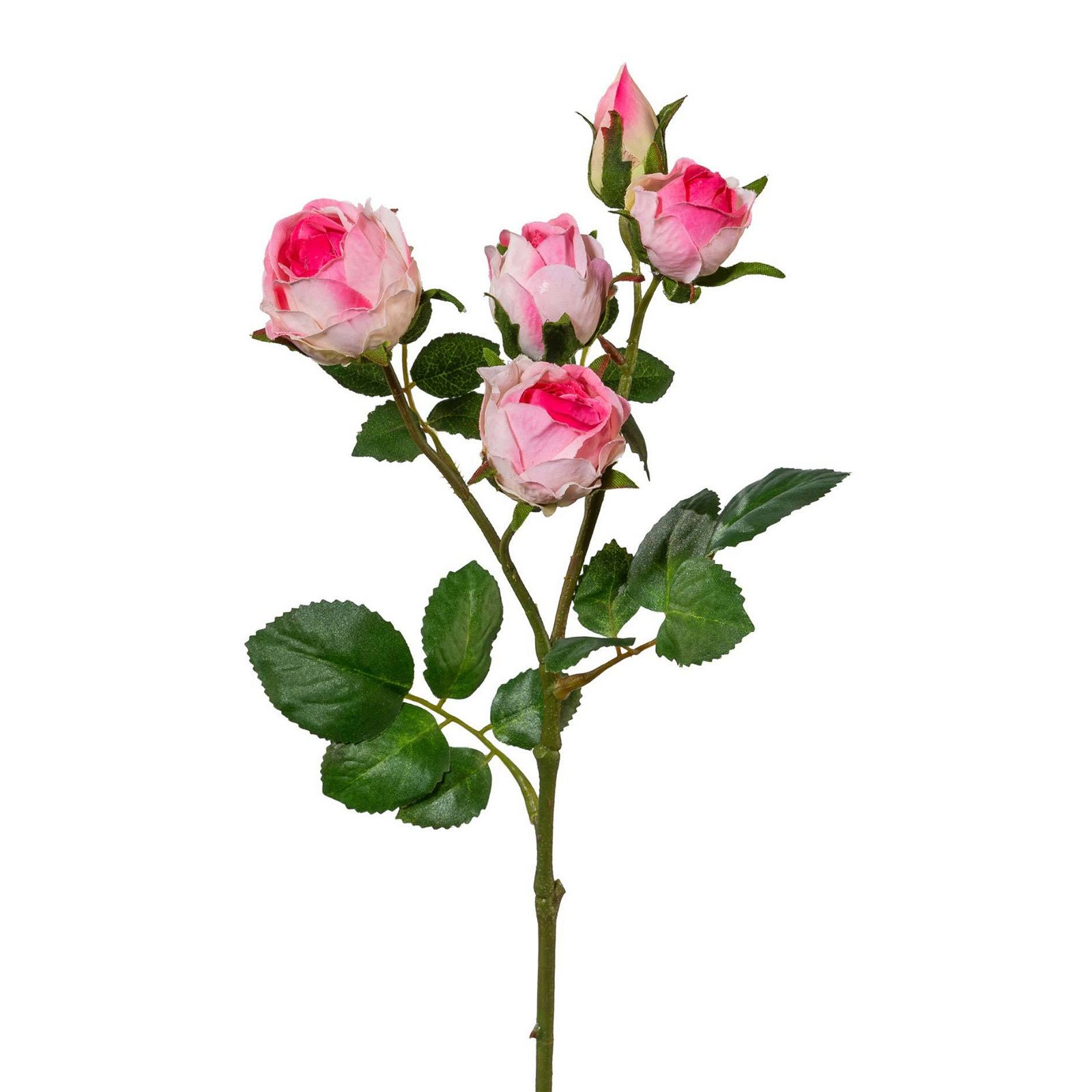 Kunstpflanze Polyantarose, rosa, 39 cm, 4 Stück