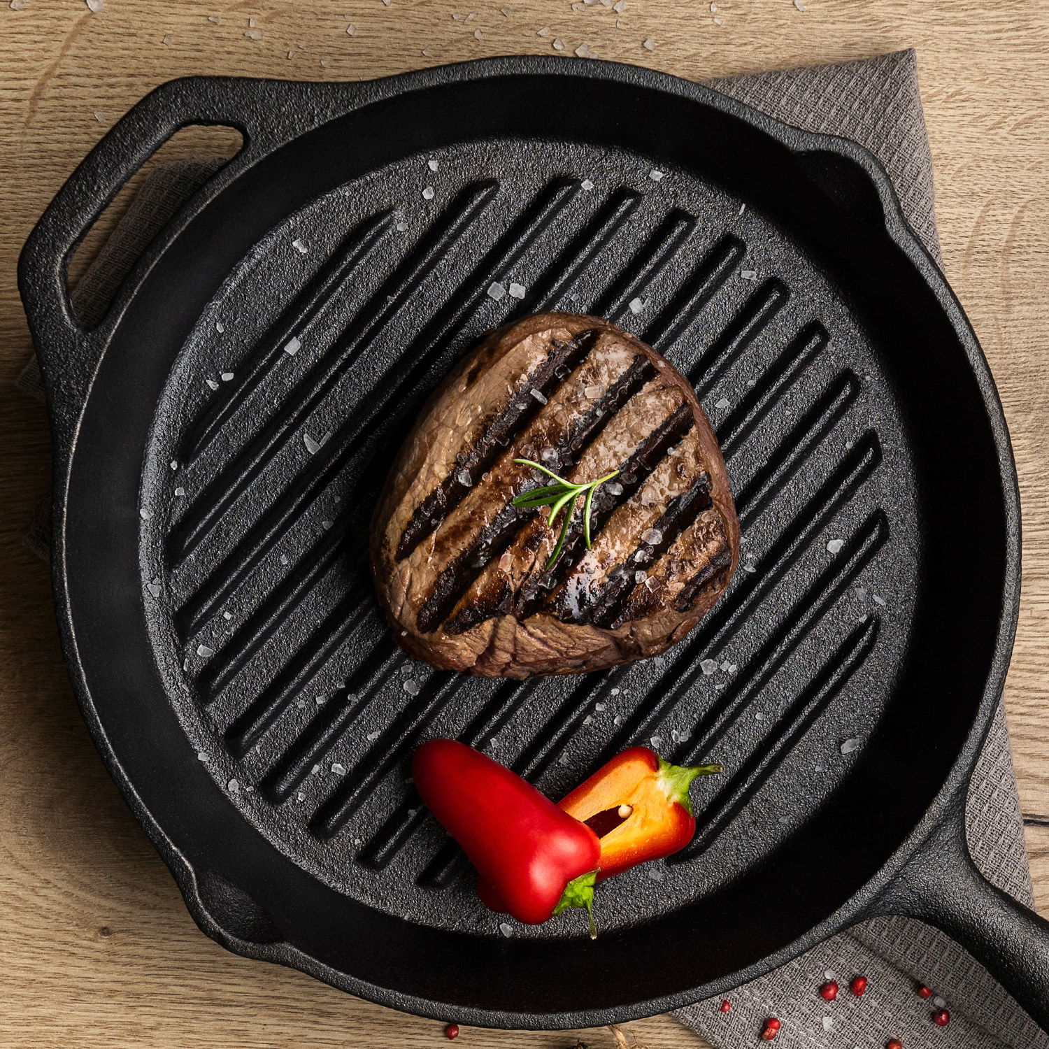 Tramontina Churrasco Grillpfanne 'Black', schwarz, Ø 28 cm