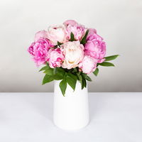 Blumenbund mit Pfingstrosen, 10er-Bund, rosa, inkl. gratis Grußkarte