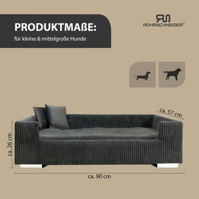 Rohrschneider Tierbett 'Hudson', dunkelgrau, ca. 57 x 90 cm Rohrschneider Tierbett 'Hudson', dunkelgrau, ca. 57 x 90 cm