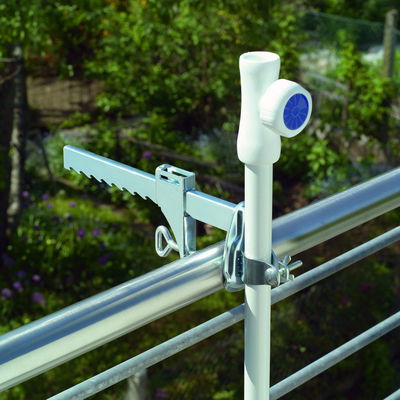 Balkonklammer, silber, Stahl Balkonklammer, silber, Stahl