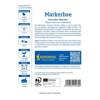 Saatgut, Markerbse 'Kelvedon Wonder'
