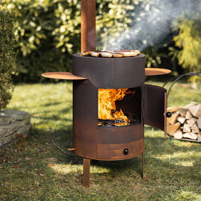 Fondue, Outdoor-Ofen 77 inkl. Pfanne mit Deckel, rost, 180 x 85 x 62 cm Fondue, Outdoor-Ofen 77 inkl. Pfanne mit Deckel, rost, 180 x 85 x 62 cm