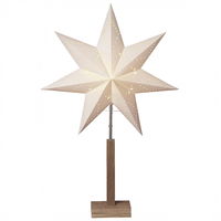 Standleuchte 'Stern Karo', beige, Höhe ca. 70 cm