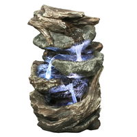 Kölle Brunnen 'Tom' inkl. Pumpe & Licht, braun, ca. 17 x 12,5 x 27,5 cm