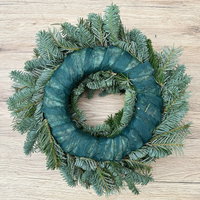 Adventskranz, Mixgrün, halbrund gebunden, ca. 30 cm Ø Adventskranz, Mixgrün, halbrund gebunden, ca. 30 cm Ø