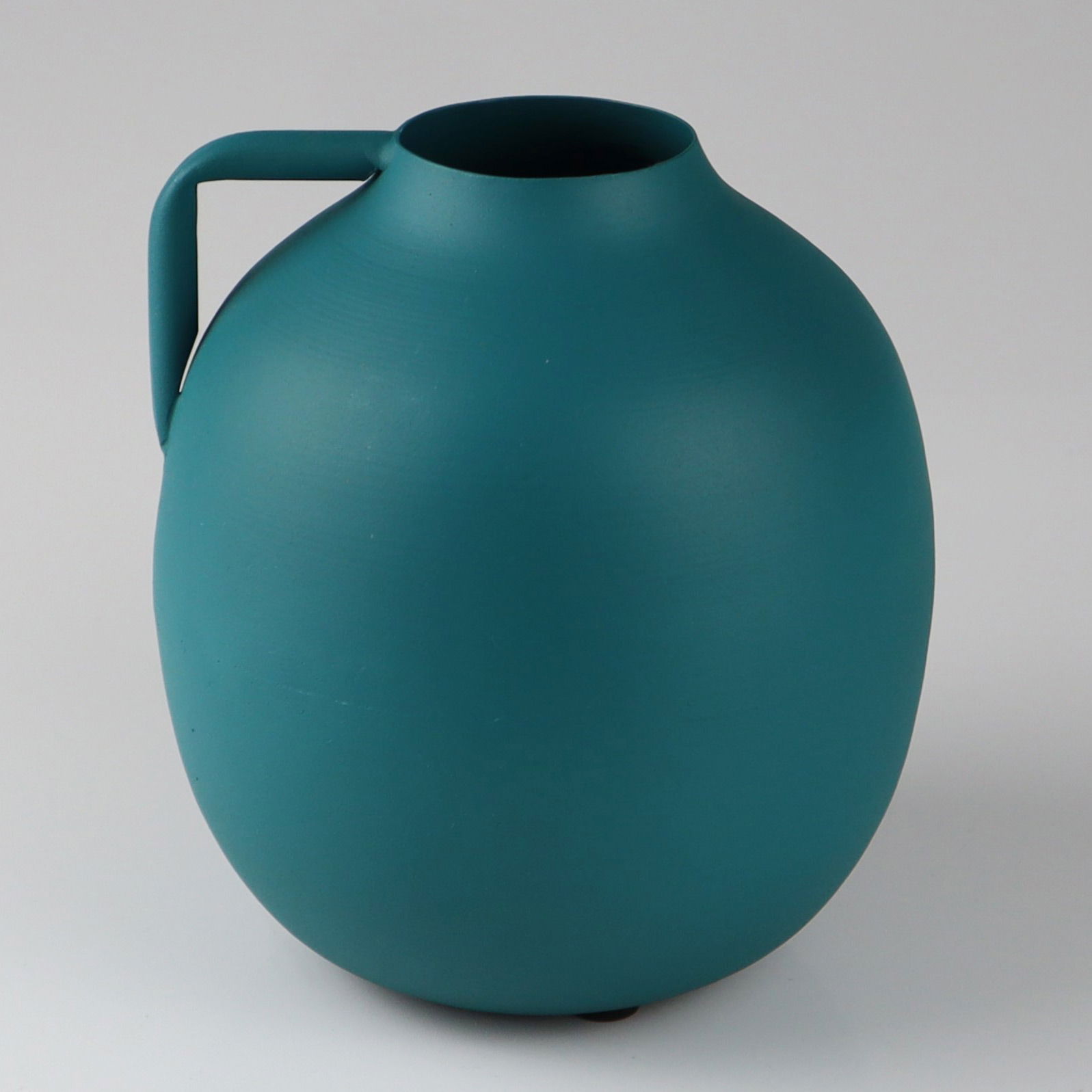 Eisen-Vase, türkis, Ø14 x H16 cm