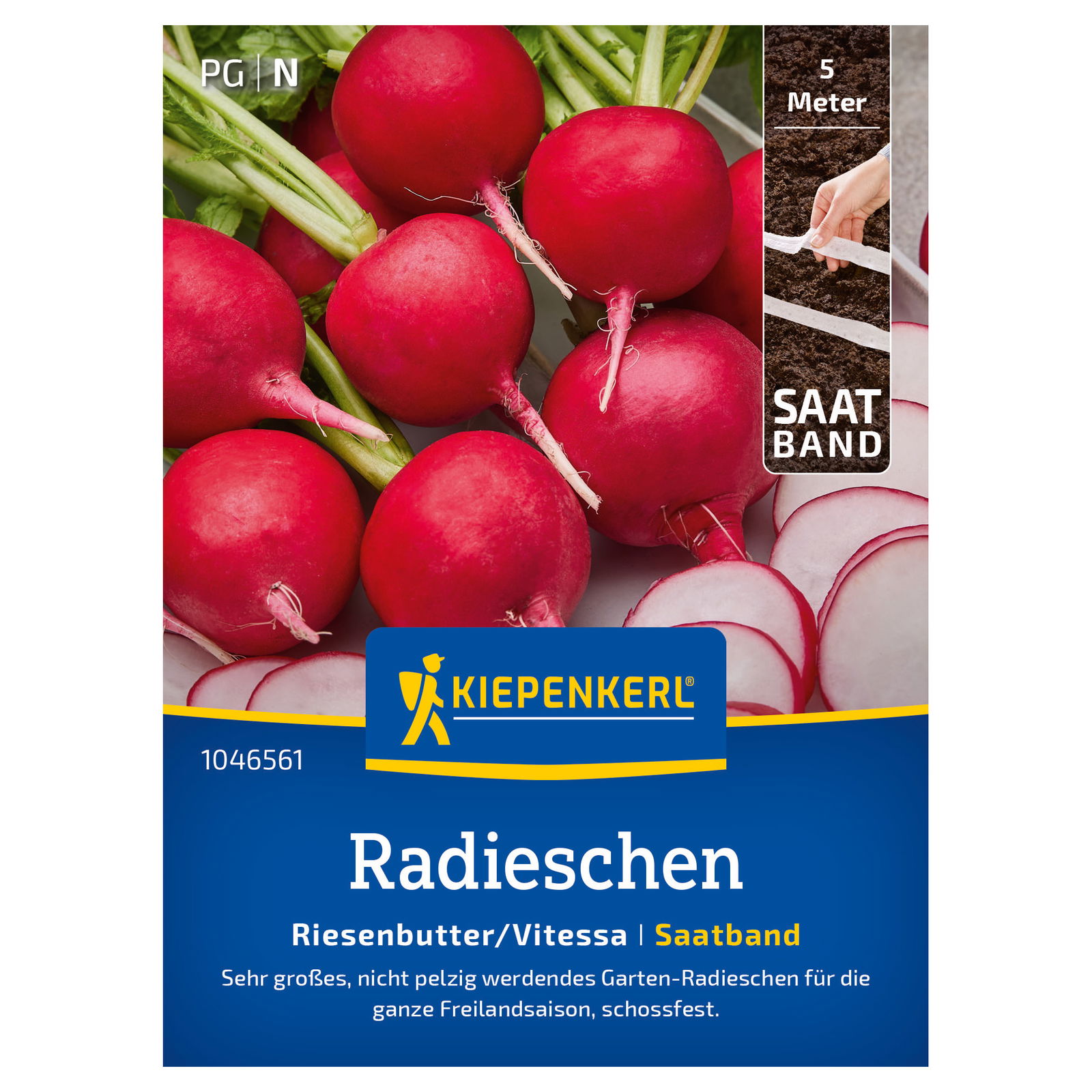 Kiepenkerl Saatband Radieschen 'Riesenbutter/Vitessa', rot, 5 m