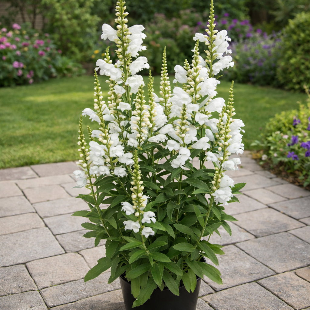 Gelenkblume 'Snow Dragon', weiß, Topf 3 Liter