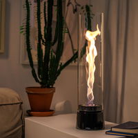 Höfats Tischfeuer 'Spin Air 1200', schwarz, Edelstahl, Ø13,8 x H54 cm