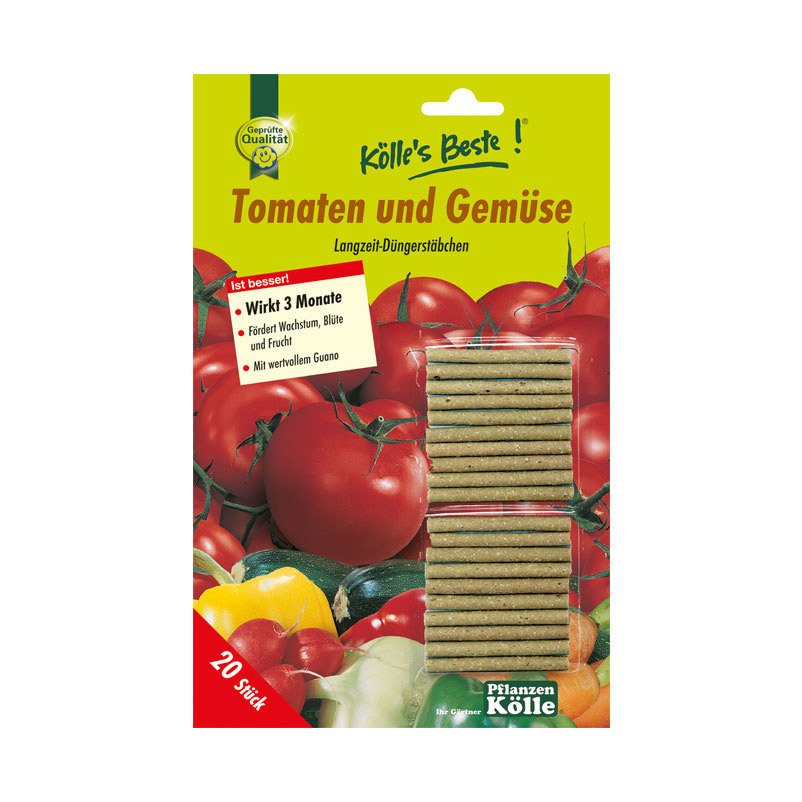 Kölle's Beste Langzeit-Düngerstäbchen für Tomaten- und Gemüsepflanzen
