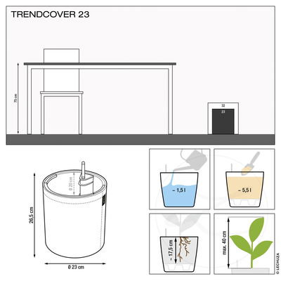 Lechuza 'Trendcover 23 Kork', light natural, ca. Ø 23 x H 26,5 cm