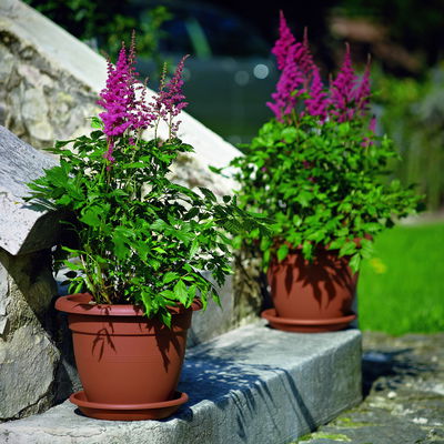 Euro 3 Plast Pflanzkübel 'Linteo', terra, ca. Ø 25 x H 20 cm