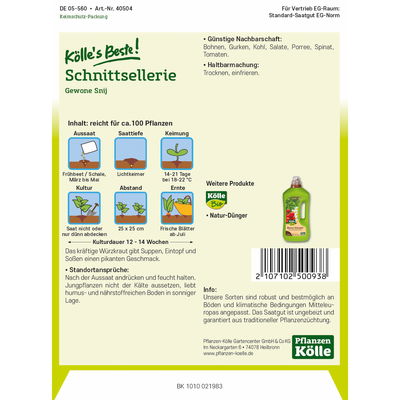 Kölles Beste Schnittsellerie einjährig, 7 g Kölles Beste Schnittsellerie einjährig, 7 g
