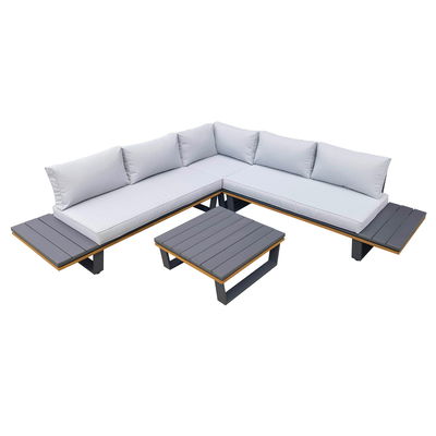 Alu-Eckloungegruppe 'Cahors' inkl. Kissen, 4tlg., anthrazit