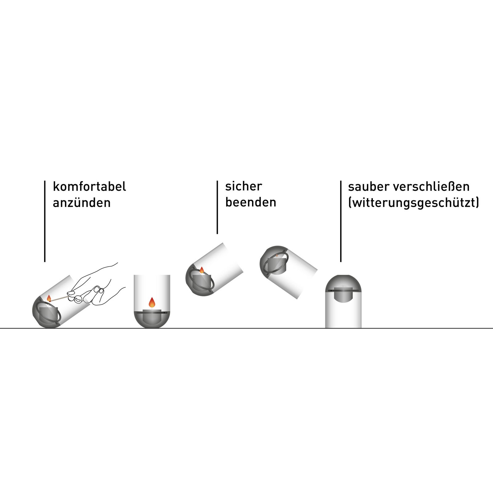 Höfats GRAVITY CANDLE M90 hochwertiges Windlicht