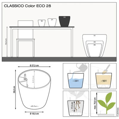 Lechuza 'Classico Color ECO 28', grau, ca. Ø 27,5 x H 26 cm Lechuza 'Classico Color ECO 28', grau, ca. Ø 27,5 x H 26 cm