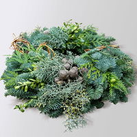 Adventskranz, Mix-Grün mit Weide, rund gebunden, ca. 40 cm Ø