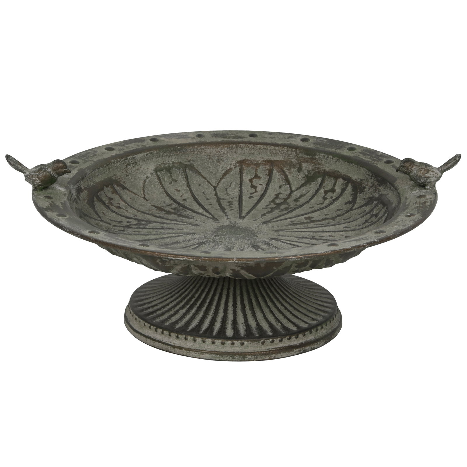 Vogeltränke, grün antik Vogeltränke, grün antik