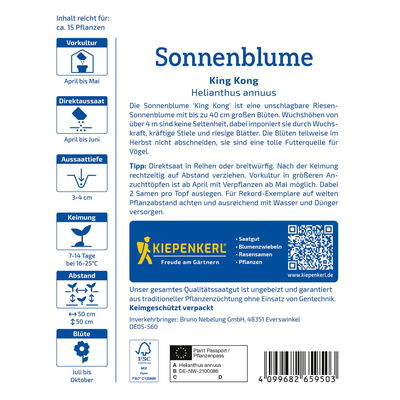 Saatgut Sonnenblume 'King Kong' Saatgut Sonnenblume 'King Kong'