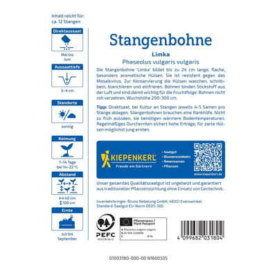 Saatgut Stangenbohne 'Limka'