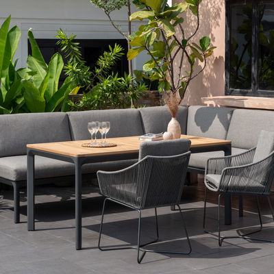 ScanCom Tisch 'Dalgas', grau/braun, ca. 160 x 90 x H 75 cm