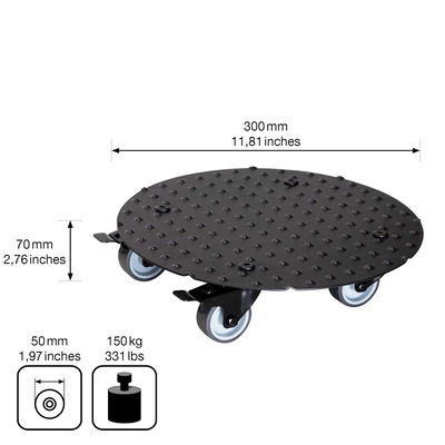 Pflanzenroller 'Alaska', Tragkraft 150 kg, anthrazit, Alu, 7 x 30 x 30 cm Pflanzenroller 'Alaska', Tragkraft 150 kg, anthrazit, Alu, 7 x 30 x 30 cm