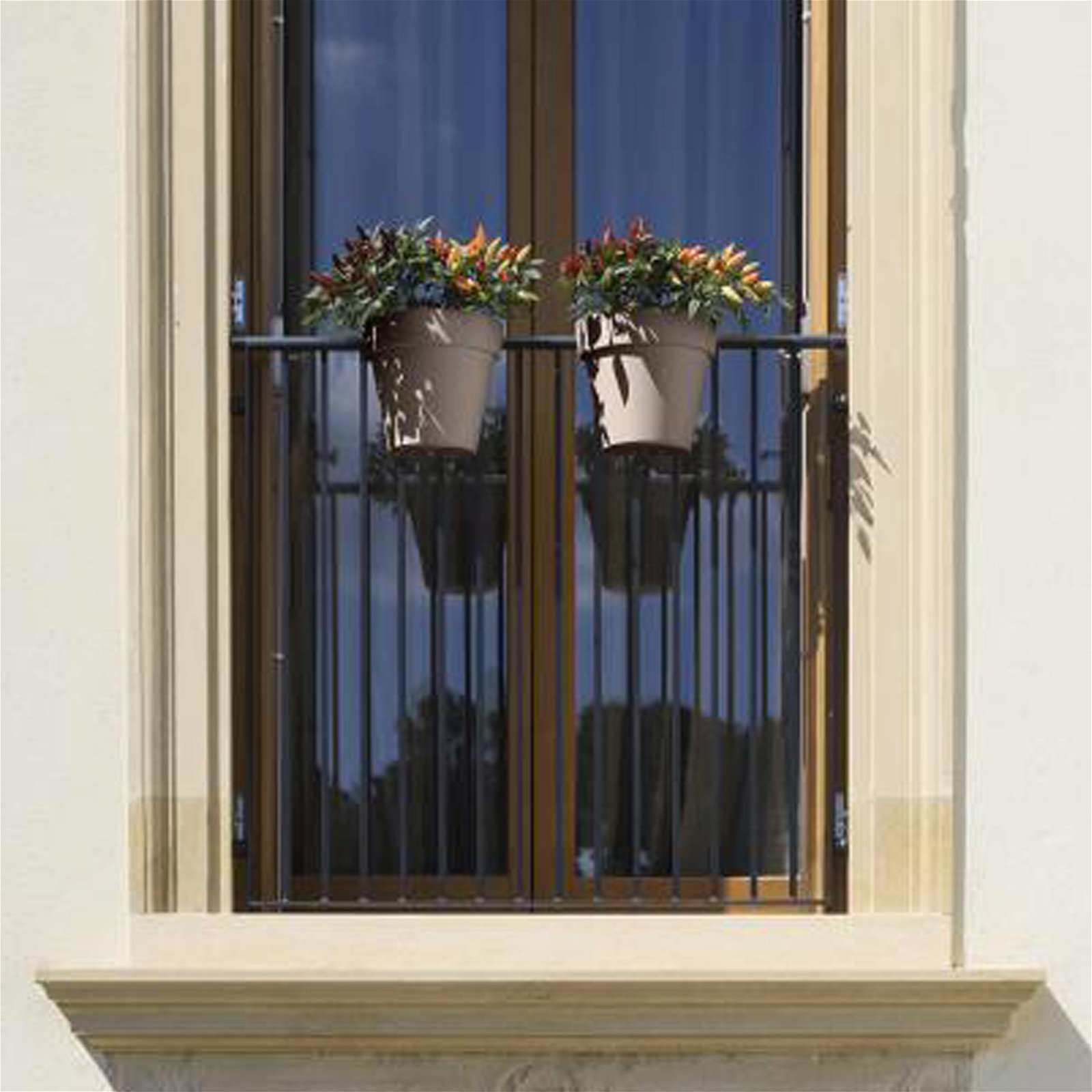 Balkonhängetopf mit Wasserreservoir, taupe, 25 cm, Erdvol. 350 ml