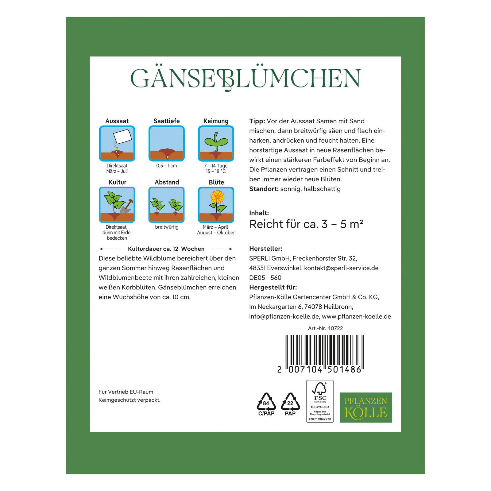 Kölles Beste Blumensamen, Gänseblümchen