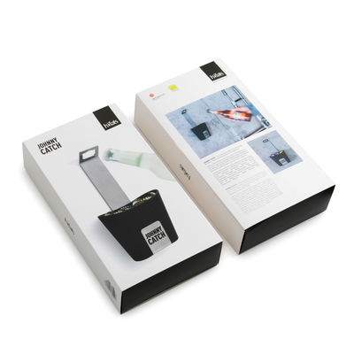 Höfats JOHNNY CATCH Wand-Flaschenöffner mit Fangbecher aus gebürstetem Edelstahl