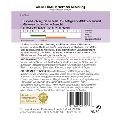 Wildblume Mittelmeer Mischung, ideal für Beete und in Rabatten