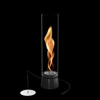 Höfats Tischfeuer 'Spin Air 900', schwarz, Edelstahl, Ø10,6 x H40,5 cm