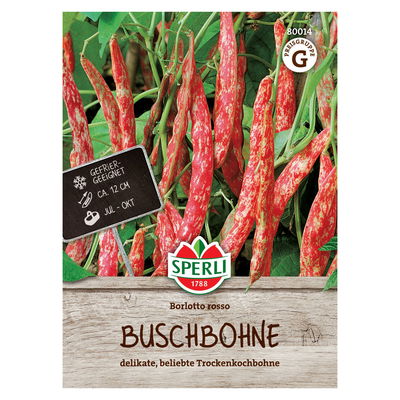 Saatgut Buschbohne 'Borlotto rosso'