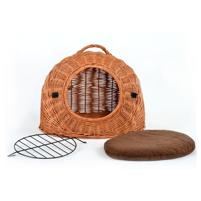 Silvio Design Katzen-Transportbox natur, mit Kissen braun