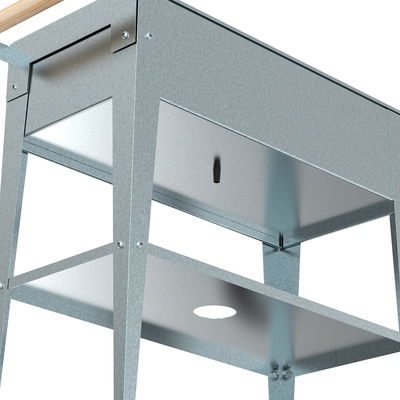 Hochbeet-Trolley mit Rädern, silber, Metall, 75 x 35 x 80 cm, 47 l Hochbeet-Trolley mit Rädern, silber, Metall, 75 x 35 x 80 cm, 47 l