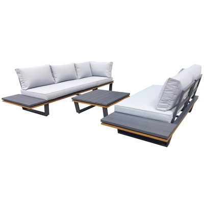 Alu-Eckloungegruppe 'Cahors' inkl. Kissen, 4tlg., anthrazit