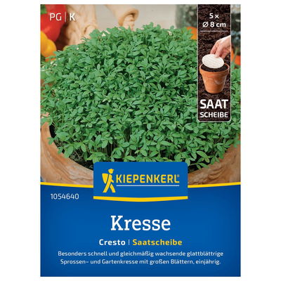 Saatscheibe, Kressesamen, Kresse 'Cresto' Saatscheibe, Kressesamen, Kresse 'Cresto'