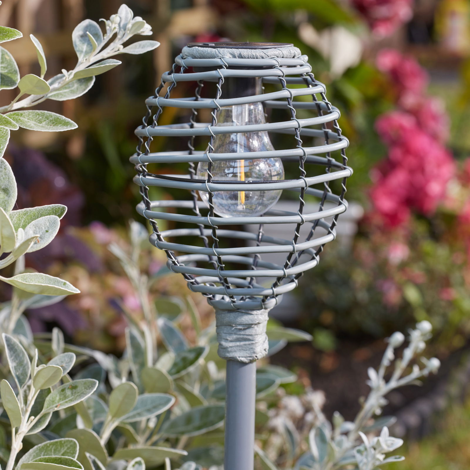 Solarfackel 'Lumina', grau, Höhe ca. 70 cm