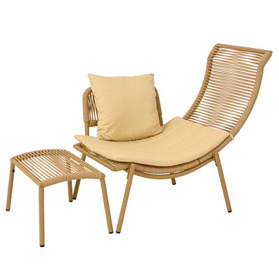 Liegenset Kauai 2tlg., inkl. Fußhocker und Kissen, braun