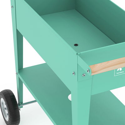 Hochbeet-Trolley mit Rädern, mint, Metall, 75 x 35 x 80 cm, 47 l Hochbeet-Trolley mit Rädern, mint, Metall, 75 x 35 x 80 cm, 47 l